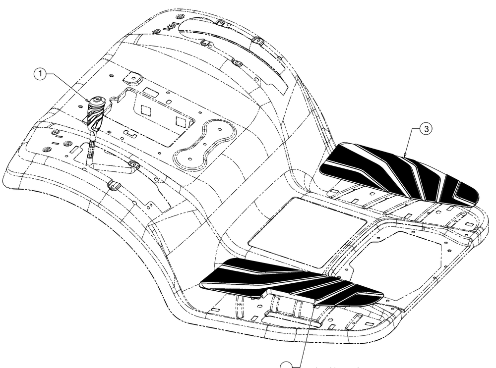Grip And Footpads Diagram and Parts List for (13AQA2CA009)(2017) Cub Cadet Lawn Tractor